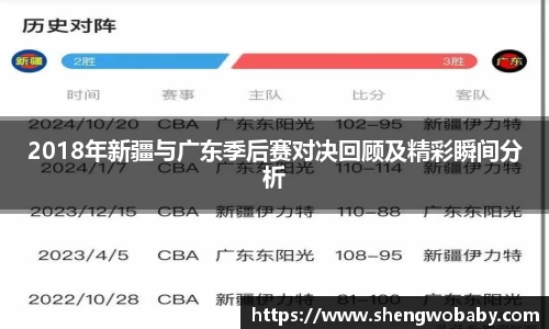 2018年新疆与广东季后赛对决回顾及精彩瞬间分析
