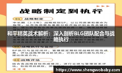 和平精英战术解析：深入剖析BLG团队配合与战略执行